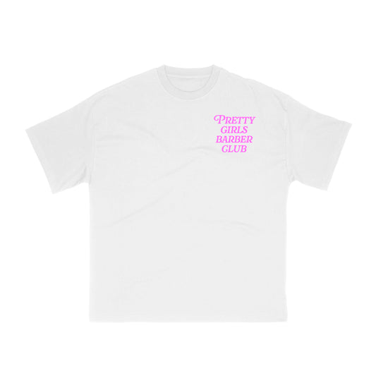 Pretty Girls Barber Club Tee - White